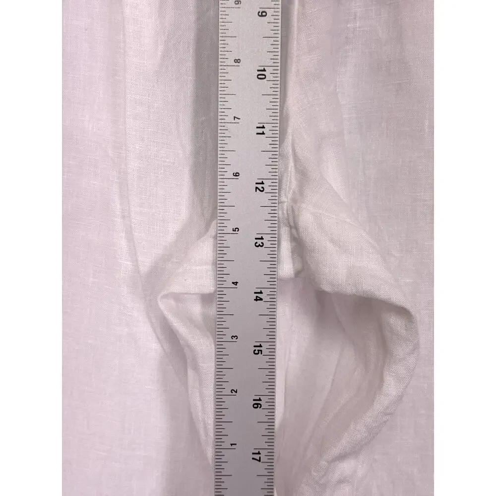 Quince 100% European Linen Pleated Trouser Pants 6 Womens White